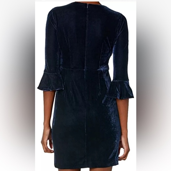 Donna Morgan Midnight Blue Velvet Dress - Picture 3 of 11